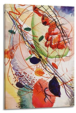 JAHER Aquarell-Druck von Wassily Kandinsky Kunstposter, Wandkunst, Malerei, Bild, Wohnzimmerdekoration, Zuhause, 30 x 45 cm