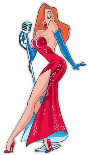 hotrodspirit - Aufkleber Pin Up Jessica Sänger vor einem alten Micro 13 x 7 cm selbstklebend