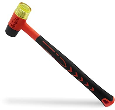 HOUSERAN Martello Gomma, Martello Gomma Piccolo, 25mm, Martello in Gomma a Doppia Testa, Mazza Protettiva per Cuoio, Legno, Gioielli, Plastica