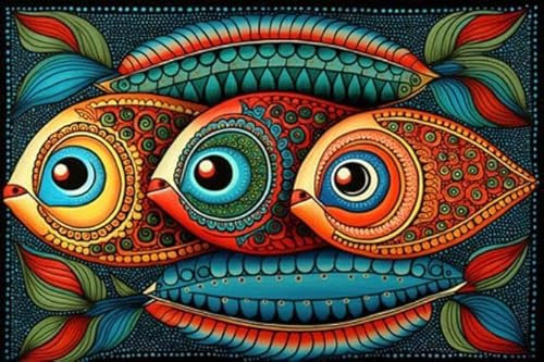 adrium Acryl-Bild 60 x 40 cm: Drei bunte Fische (199674106)