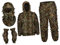 Colcolo Ghillie-Anzug, Tarnanzug, Waldhose, Jacke, Kleidung, Kapuze, atmungsaktiv, Blätter-Vollgesichtsmaske, Handschuhe-Set für Wildvogelbeobachtung, S