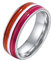 OAKKY Unisex 6mm Einzigartig Cool Emaille Bunte Streifen LGBT Homosexuell Stolz Ring Edelstahl Eternity Paar Hochzeit Band Lesbisch Größe 54 (17.2)