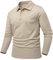 donhobo Herren Poloshirt Polohemd Regular Fit Golf T Shirts Männer Tactical Shirt Langarm Funktionsshirt Leicht Atmungsaktiv Outdoor Sport Freizeitshirt, Khaki, L