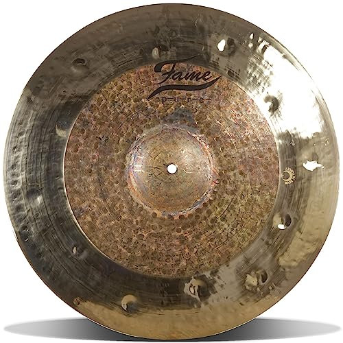 Fame Pure Hybridual 22 Zoll Thin Crash Becken, Handgehämmertes B20 Bronze Cymbal, Hybrid Finish, Schnelle Ansprache, Komplexer Sound, Ideal für Studio und Bühne