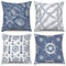 ASDCXZ Maritim Kissenbezug 50x50 cm 4er Set, Ozean Schale Anker Seekompass Blau Weiß Sofa Dekokissen Kissenbezüge Kissenhülle Waschbar Polyester Flachs Textil Outdoor Kopfkissenbezug Kissen Bezug