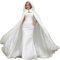 RAGGZZ Cape de mariage longue blanche, manteau d'hiver de mariée, Cape en fausse fourrure