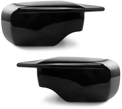 Asasytal Spiegelkappen, Auto Rückspiegelgehäuse Kappe ABS-Kunststoff Abdeckung Ersatz Kompatibel mit 3 Series E46 Sedan/Touring/compact E39 5 Series E39 Al-pina B10 D10, Glänzend Schwarz, 1 Paar