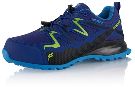 Fusskleidung® Damen Herren Wanderschuhe wasserdichte Trail Running Trekkingschuhe Blau Grün EU 43
