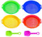 Abiemuce 4PCS Setacci Sabbia da Spiaggia, Setaccio Sabbia Bambini con 2 Pale, Setaccio Sabbia Piccolo Bambini, Setaccio Sabbia Fine Colorata per Cortile, Parco, Spiaggia, per Spiagge Ragazzi, Ragazze