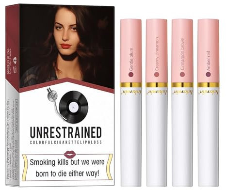 Luxuriöses, wunderschönes Lippenstift-Set, 4-teilig, nicht klebende Tube, Lippenfarbkollektion Koreanische Süßigkeiten Adventskalender (B, One Size)