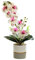 Générique Orchidée Réaliste en Jaune Artificiel dans Le Pot Phalaenopsis à Huit Têtes en Silicone avec Une Fleur de Papillon de Simulation Blanche à Huit Têtes (Blanc)