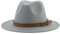 FULUJIDI Fedora Trilby Filzhut Hut Fedora Hüte Für Frauen Männer Breite Krempe Solide Frauen Hüte Band Gürtel Klassische Formale Kleider Hüte 52-54Cm (Kinder) Lightgrey