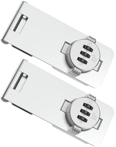 MeBantoo 3-Digit Combination Cabinet Lock, 4.5 Keyless Safety Drawer Lock for Lockers, Small Doors, Closets, Storage, Office (2, Silver)