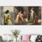 GKUVBF Klassische Gemälde, mittelalterliche Kunstdrucke, romantische Ritter, abstraktes Paar, Poster, Leinwand, nordisches Schlafzimmer, Wanddekoration, Bild, 60 x 80 cm, 3-teilig, rahmenlos