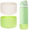 WK IEASON 2Pcs Silicone Water Bottle Boot for Owala 32oz, Protective Flask Bottom Cover Base for Owala FreeSip Twist and Flip Flask Bottles (Cream/Mint, 32OZ)