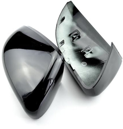 Für VW Für Golf 6 MK6 GTI 6 R20 Für Golf 6 R Für Touran Seitenspiegel Abdeckkappen Rückspiegelgehäuse Abdeckleisten Kappenschale(Helles Schwarz)