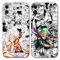 2 Pack Phone Case For iPhone 14 6.1 inch, Anime Luffy Gear 5 Nika Zoro Sun God Cartoon Pattern Shockproof Soft Aesthetics Design Full lens Protection Cover for Children Boy Girl, Black