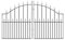 Saxon Arched Spear Top Metal Driveway Gates 1245mm High galvanised Wrought Iron Dual Swing gate (2134mm (7ft) Gap x 1245mm High SAZP10)