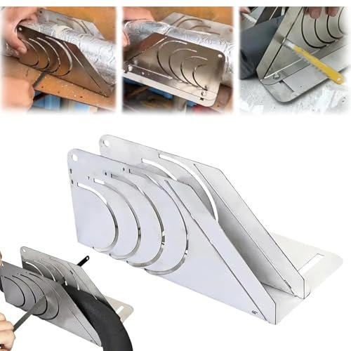 DRFGHK 45° Rubber Insulation Pipe Cutter, Pipe Lagging Insulation Foam Cutter Tool, Adjustable Size Cutting Fixture, Pipe Cutting Guide for Pipes with Diameters Ranging from 60-90mm