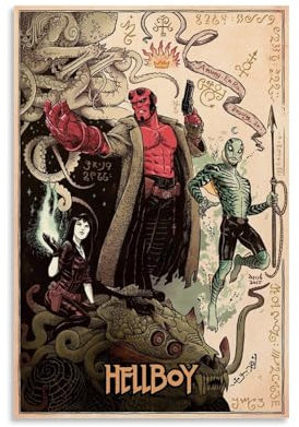 CBEJFGTX Hellboy Poster Poster Dekorative Malerei Leinwand Wandkunst Wohnzimmer Poster Schlafzimmer Malerei 12x18inch(30x45cm)