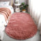 Treer Tapis Salon Ovale Tapis Grande Taille Chambre Modernes, Couleur Unie Soft Tapis De Salon Tapis à Poils Longs Grand Tapis pour Enfant Chambre Salon Chambre à Coucher (60x120cm,Rose foncé)