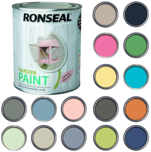 Q&H Garden Paint 750ml - Exterior Wood Paint - Waterproof & Weatherproof Outdoor Furniture Paint Tin - Long Lasting Fence Paints Matt Finish - Sheds, Benches, Woods, Stones Paint (Cherry Blossom)