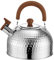MOLUCKFU Teiera Acciaio Inossidabile Fischietto Kettle Per Cucine Induzione Design Piatto e Per Tè