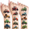 Qpout 10 Blatt Traktor temporäre Tattoos für Kinder, Bauernhof & Bau Themenparty-Zubehör, Geburtstagsdekorationen, Tattoo-Aufkleber für Jungen und Mädchen