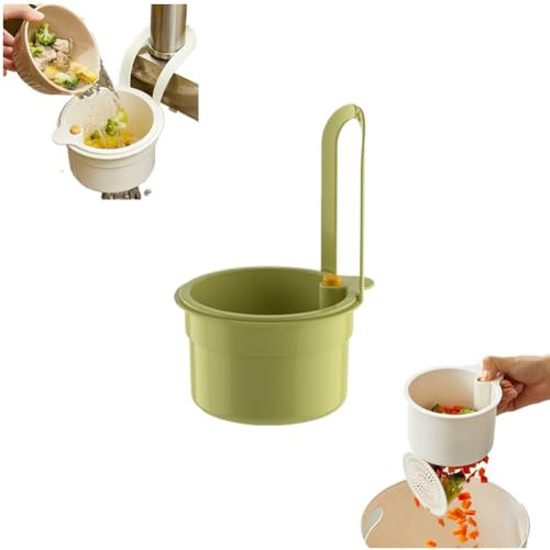 2025 New Faucet Hanging Strainer, Adjustable Sink Filter Tray Tap, Hanging Sink Colander Drain Basket, Multifunctional Vegetable Fruit Washing Noodle Strainer, Self-Cleaning Kitchen Sink Food Waste