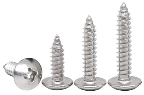 10-50pcs M3 M3.5 M4 M5 M6 304 Stainless Steel Cross Recessed Truss Head Self-tapping Screw Phillips Pan Head Wood Screw(12mm,M3 (50pcs))