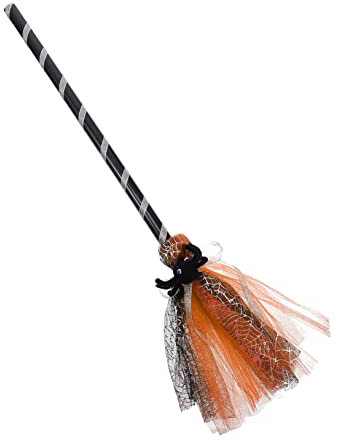 1Pieza Escoba de Bruja de Halloween con Exquisito para Decoración y Disfraces Accesorio para Fiestas y Celebraciones de Halloween