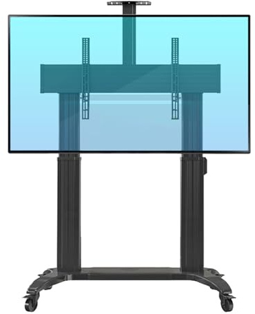 Carrello per TV mobile in alluminio resistente per schermi piatti e curvi da 75 a 110 pollici, LCD, LED, 4K, supporta VESA 1000 x 600, supporto girevole con ripiano regolabile e ruote