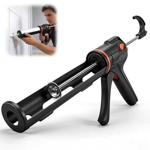 Kartuschenpistole 18:1 aus Metall - Kraftvolle Auspresspistole für Acryl & Silikon (300ml), Ergonomischer Nylongriff Leichtgängig mit Anti-Tropf System, 360° Drehbar für Profi & Heimwerker - silttble