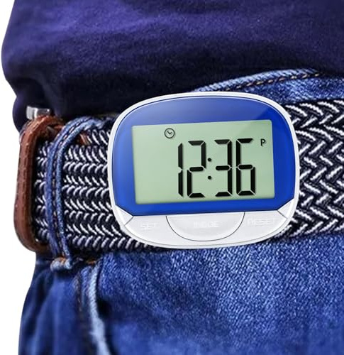 Contapassi tascabile | Contapassi per passi e miglia,Schermo grande da 55 mm con orologio, contapassi accurato, distanza percorsa a piedi, contacalorie