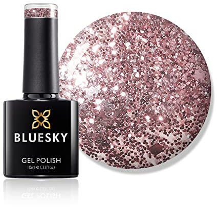 Bluesky S06N Pink Rose Glitter Sparkle Nail Gel Polish UV LED Soak Off