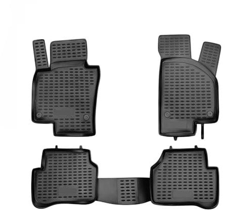 OMAC Gummimatten Fußmatten kompatibel mit VW Passat B7 2011-2015 TPE Automatten Schwarz 4X