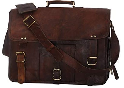 borsa a tracolla in pelle,Borsa messenger, cartella per laptop e libri in vera pelle per uomini e donne, in stile vintage, fatta a mano, robusta e anticata