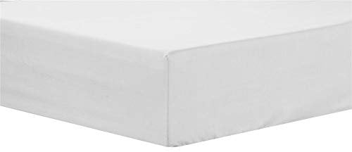 Olivia Rocco Easy Care Fitted Sheet Poly Cotton Bed Sheets, 3/4 Bed White
