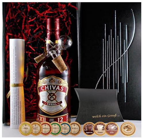 Geschenk Chivas Regal 12 Jahre Whisky + Glaskugelportionierer + Edelschokoladen