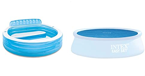 Intex 57190NP Swim Center Family Lounge Pool, 229 x 218 x 76 cm & 2902 Solarplane für 244 cm Pool