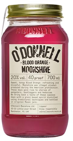 O'Donnell Moonshine – Blood Orange | Single Jar 700ml | 20% ABV | Premium Citrus Liqueur Gift in Mason Jar