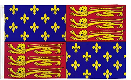 AZ FLAG - Flagge König Eduard III von England - 90x60 cm - Englische Fahne 100% Polyester mit Messing-Ösen - UV-beständig - Vives Farben - 50g
