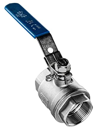 FSA Kugelhahn 1 1/4 Zoll 2-Wege Edelstahl 316 2-teilig | max. 69 bar, PN 63 | DN 32 G-Gewinde | Bohrung 32 mm | Kv 105,0 | -30°C bis 200°C | Dichtung PTFE
