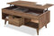 HOGAR24 ES - Atelier-Mesa Centro Elevable Madera Maciza Natural, Color Encerado. Medidas 100cm x 50cm x 47cm.
