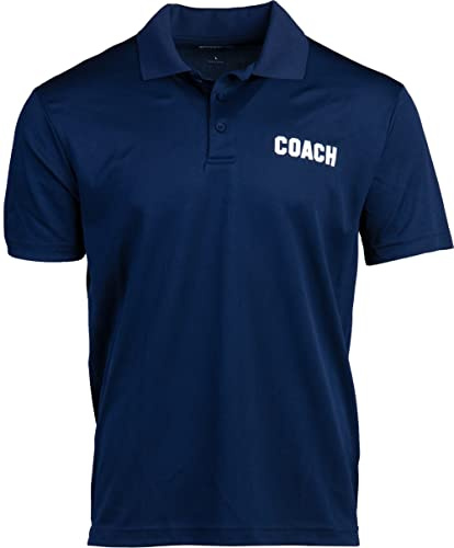 Coach | Coaching Poloshirt – Königsblau, Rot, Grün, Marineblau, Schwarz Performance Herren Damen Kragen Shirt, marineblau, Groß