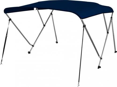PONTTOR Bimini Top Deluxe Sonnenschutz mit 3 Armen, Aluminium, L183xH117cm, Verschiedene Breiten, dunkelblau Bootsverdeck Bootabdeckung Sonnenverdeck Biminitopgröße BxLxH: 137-152x183x117 cm
