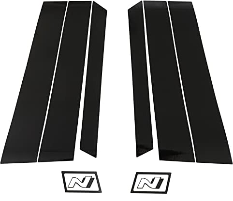 Hyundai 9999Z057090 N-Dekorset B/C-Säule Emblem Logo, 6-teilig, Schwarz
