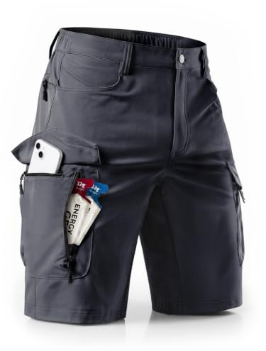 Wespornow Wanderhose Herren Kurze Schnelltrocknend: 7 Taschen Atmungsaktiv | 4-Wege-Stretch Wasserabweisend Leicht Robuste Trekkinghose mit Elastischer Bund für Outdoor Sommer