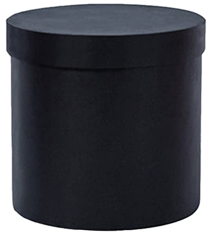 NUOBESTY Runde Geschenke Boxen mit Deckel Florist Bouquet Hüllkasten Papier Blumenboxen Verpackung Geschenkbox für Hochzeitsgeburtstagsfeier- Dekoration Schwarz