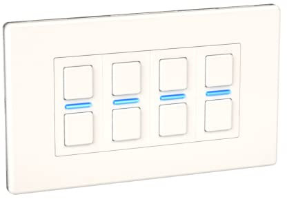 Lightwave LP24WHMK2 Smart Dimmer with Energy Monitoring, 4 Gang, White Metal - Works with Alexa, Google Assistant, HomeKit. iOS & Android Compatible
